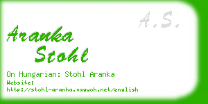 aranka stohl business card